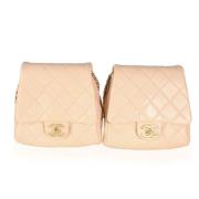 Chanel Vintage Pre-owned Laeder crossbodyvskor Beige, Dam