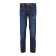 Emporio Armani Slim Fit Dirty Effekt Herr Jeans Blue, Herr