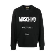 Moschino Svart Logo Print Sweatshirt Black, Herr