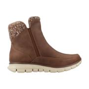 Skechers Stiliga Ankelboots för Kvinnor Brown, Dam