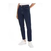 Tommy Hilfiger Hög Midja Slim Fit Fem Fickor Jeans Blue, Dam