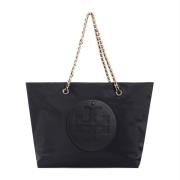 Tory Burch Svart Shopper Väska med Gyllene Kedjehandtag Black, Dam