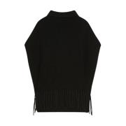 Patrizia Pepe Ekologisk Ull Poncho Art. 8F0014Km36 Black, Dam