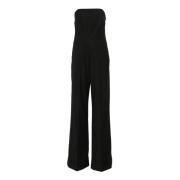 Andamane Svart Randig Jumpsuit med Bustier Halsringning Black, Dam