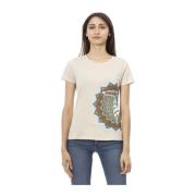 Trussardi Casual Rund Hals Kortärmad T-shirt Beige, Dam