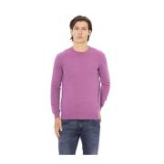 Baldinini Trendig Rund Hals Monogram Topp Purple, Herr