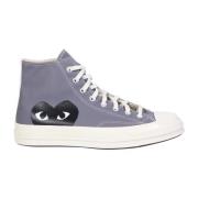 Comme des Garçons Play Canvas High-top Sneakers med Sidoprint Gray, He...