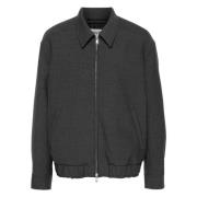 Lanvin Antracit Ull Zip-Up Jacka Gray, Herr