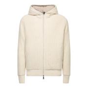 Moncler Stickad Huva med Dragkedja Beige, Herr