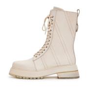 Cesare Gaspari Läder Snörning Ankelboots - Beige Beige, Dam