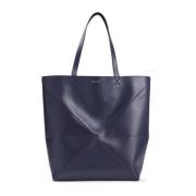 Loewe Blå Läder Tote Shopper Väska Blue, Herr