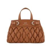 Armani Exchange Brun Shopper Väska med Dragkedja Brown, Dam