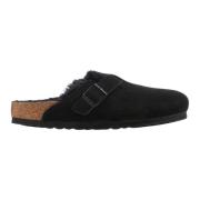 Birkenstock Shearling Fårskinn Sandaler Black, Herr