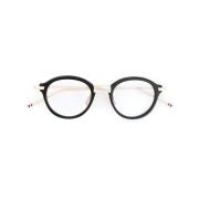 Thom Browne Optiskt båge med Acetat/Titanium Material Black, Unisex