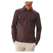 Valenza Lyxig Zip Krage Polo i Brun Brown, Herr