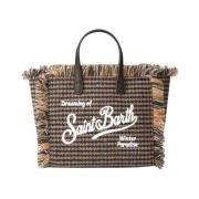 Saint Barth Mini Vanity Väska Pied de Poule Brown, Dam