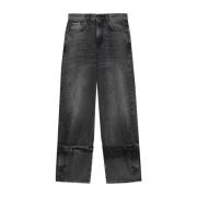 Haikure Svarta Boyfit Jeans med vida ben Black, Dam