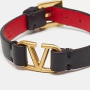 Valentino Vintage Pre-owned Laeder armband Black, Dam