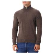 Gran Sasso Brun Stickad Dragkedja Sweatshirt Brown, Herr