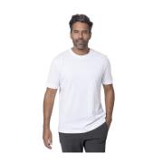 Eleventy Vit T-shirt med Greige Insatser White, Herr