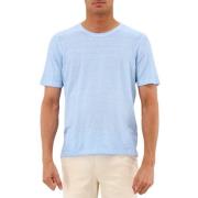 Gran Sasso Blå Vintage Linne T-shirt Sommar Blue, Herr