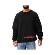 Dsquared2 Svart Crewneck Tröja med Clean Look Black, Herr