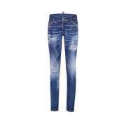 Dsquared2 Jennifer Skinny Jeans med röd logotyp Blue, Dam