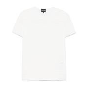 Emporio Armani Vit Texturerade T-shirts och Polos White, Dam