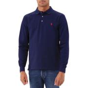 Ralph Lauren Långärmad Stretch Polo Navy Blue, Herr