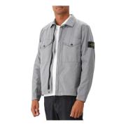 Stone Island Grå Grön Overshirt med Dragkedja Gray, Herr