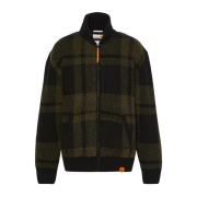 Timberland Herr Rutig Dragkedja Cardigan Green, Herr