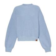 Timberland Blå Ullblandad Crewneck Tröja Blue, Dam