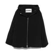 Jil Sander Oversized Dunjacka med Dragkedja Black, Herr