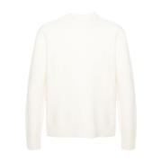 Jil Sander Merino Boiled Wool Crew-Neck Sweater White, Herr