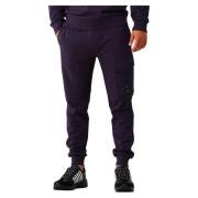 C.p. Company Blå Cargo Sweatpants Bekväm Passform Linss Blue, Herr