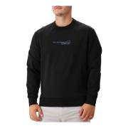 C.p. Company Svart Stretch Fleece Crewneck Sweatshirt Black, Herr