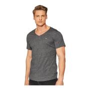 Tommy Jeans Grundläggande V-ringad T-shirt - Broderad Logotyp Gray, He...