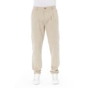 Baldinini Chino byxor med knapp och dragkedja Beige, Herr