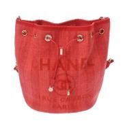 Chanel Vintage Pre-owned Tyg chanel-vskor Red, Dam