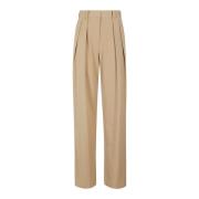 Staud Elegant High-Waist Byxor Brown, Dam