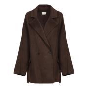 Loulou Studio Brun Kappa Elegans Stil Värme Brown, Dam