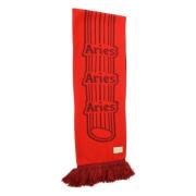 Aries Jacquard Fransad Halsduk Red, Unisex