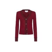 Thom Browne Stilfull Stickad Cardigan Sweater Red, Dam