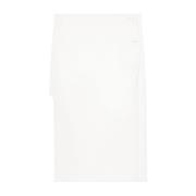 Courrèges Crepe Lång Midi Kjol White, Dam