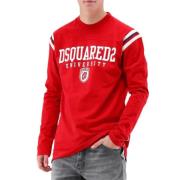 Dsquared2 Röd Långärmad Tee Varsity Fit Red, Herr