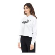 Puma Essentials Vit Hoodie Dam Sportig Stil White, Dam