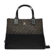 Tommy Hilfiger Jacquard Satchel Höst/Vinter Kollektion Black, Dam