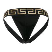 Versace Svart Greca Border Jockstrap Black, Herr