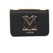 Love Moschino Axelväska med dold knäppning Black, Dam