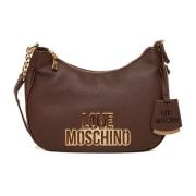 Love Moschino Halvmåneformad väska med dragkedja Brown, Dam